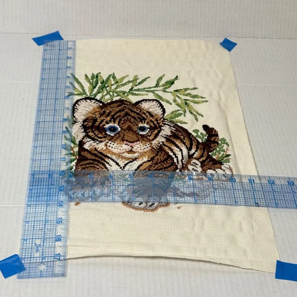 Completed Counted Cross Stitch Baby Sumatran Tiger 50693 Candamar Designs